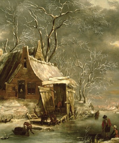 Amsterdam, winterscène, 17e eeuw door Jan Abrahamsz. Beerstraten